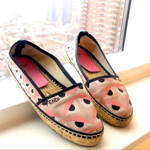 Used Fendi Monster Espadrilles - pink, women 7.5